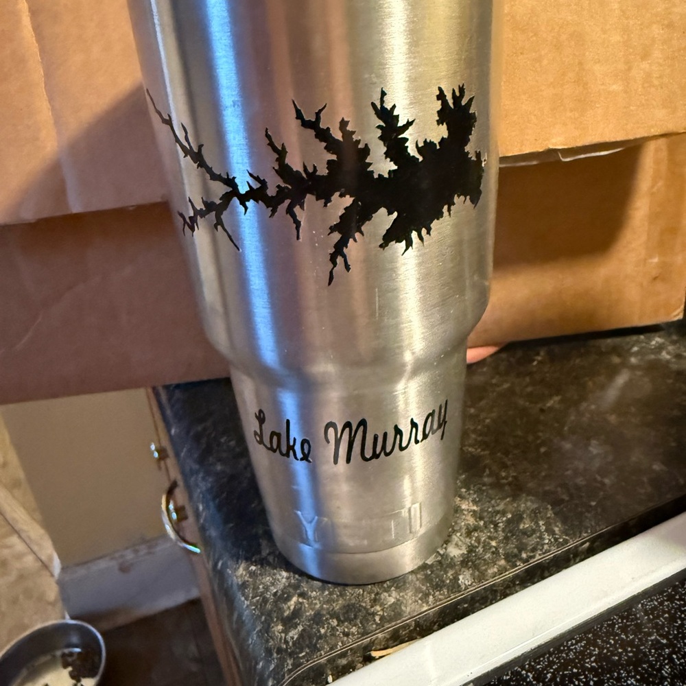 Yeti Stainless Steel Tumbler with Black Lake Murray Graphic